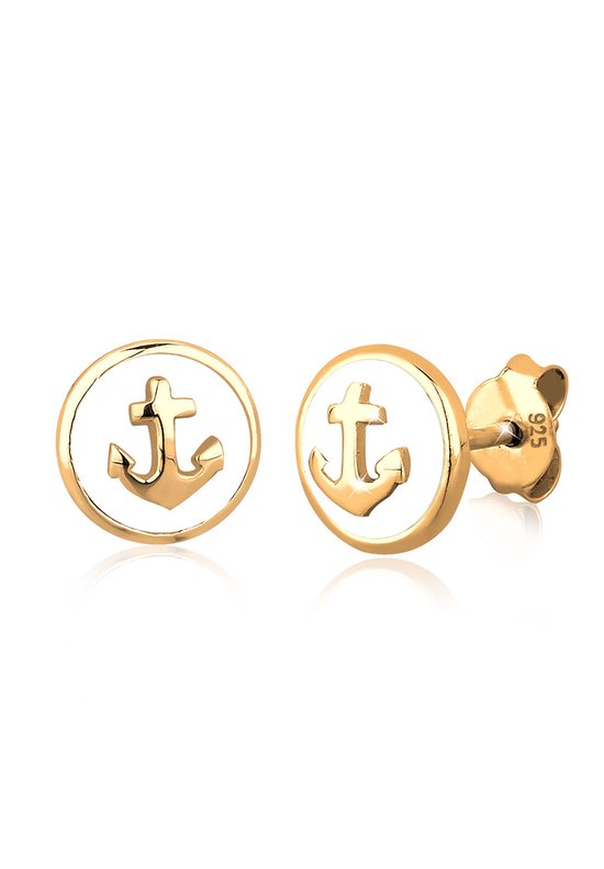 Elli - Oorbellen - Dames Anker Maritiem Trend met Zirkonia Kristallen in 925 Sterling