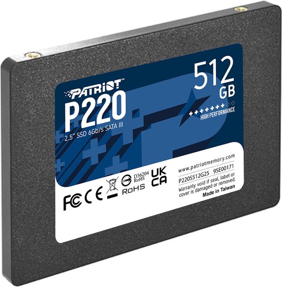 Patriot P220 - Interne SSD - 512GB - 2.5 inch - SATA III - 550MB/s van Merkloos — afbeelding 4
