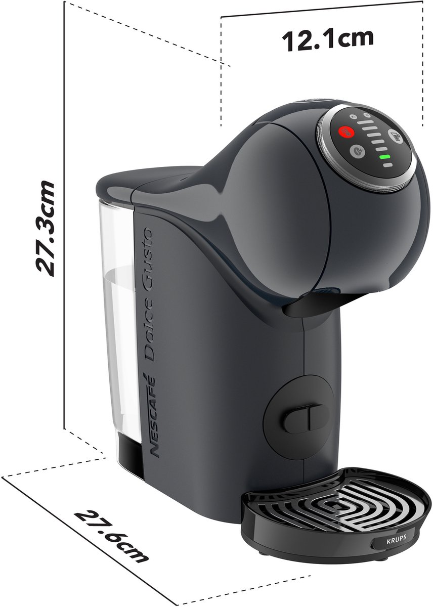 Krups NESCAFÉ Dolce Gusto Genio S Plus KP340B - Koffiecupmachine - Grijs - Automatische Stop - Eenvoudig Personaliseren - Voor Dolce Gusto Cups thumbnail 4