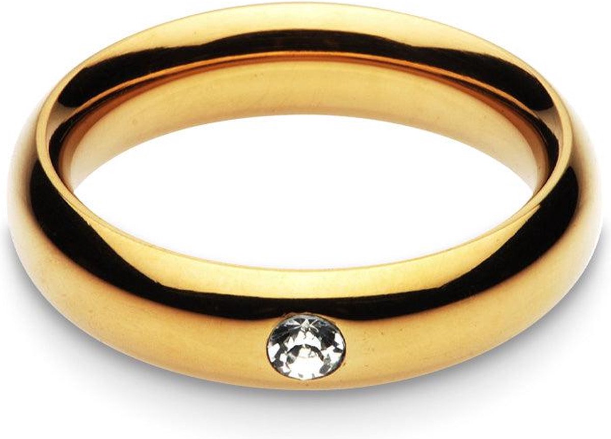 Goedkoopste Black Label - Gouden Donut Cockring met Strass Versiering - RVS - Goud 50 mm