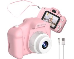 Digitale Kindercamera - Foto’s, Video’s en Spelletjes - Kinder Fototoestel - Interactief Speelgoed Meisjes - Fotocamera Kinderen - Kids Camera - Reizen - Cadeau voor Meisjes - 3, 5, 6, 7, 8, 9, 10, 11, 12, 13, 14+ Jaar - Roze - Silvergear