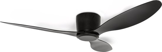 Plafondventilator 132 cm zwart extra stil