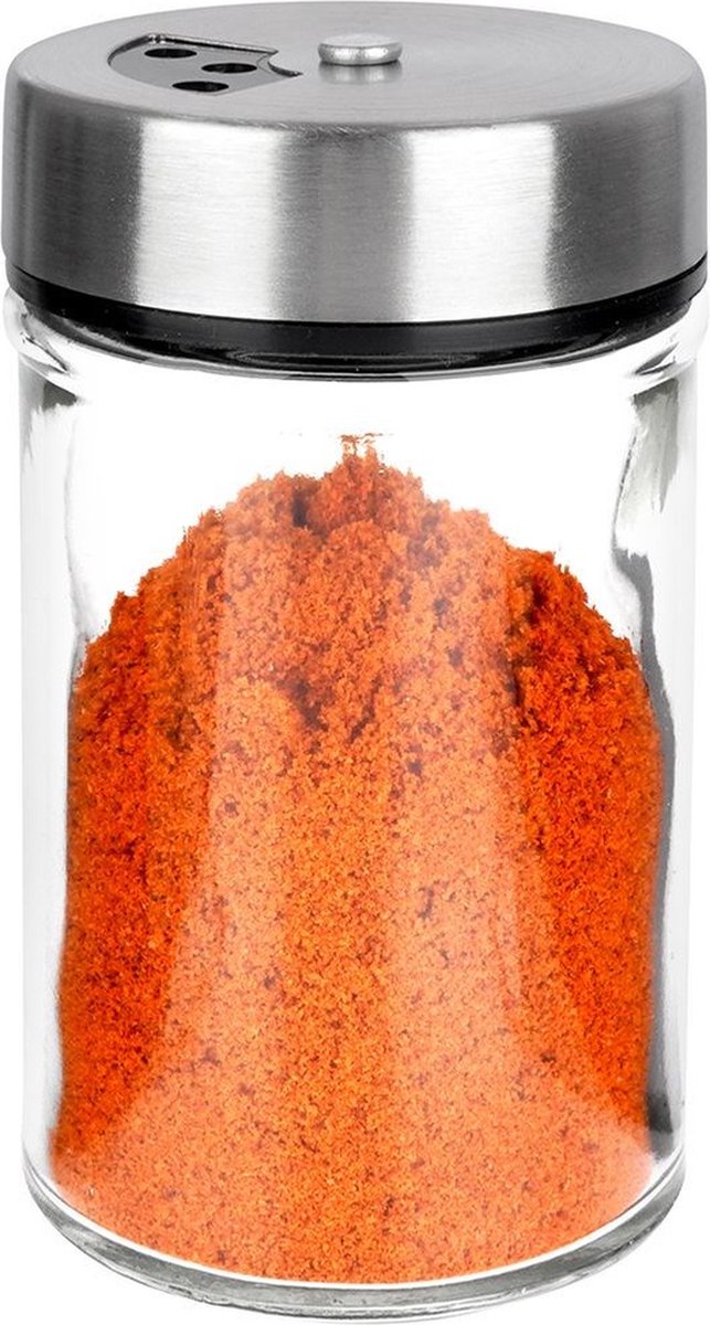 Kruidenpotje Glas 100 ml - Kruidenstrooier - Kruidenpot - met Strooideksels - Schudzeef - Zeef - Kruidenschudder