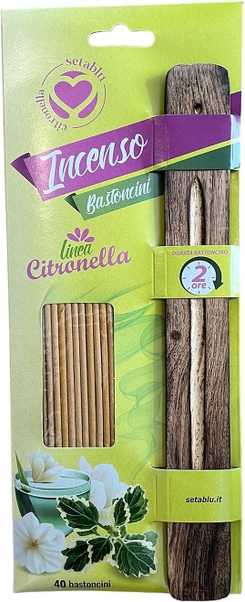 Citronella wierook - Anti muggen - Muggenwierook - Wierook - met wierookhouder - 40 stuks