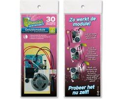 Geluidsmodule 30 sec. - geactiveerd door bewegingssensor - zelf opneembaar - spreek je eigen boodschap in - simpel te verwerken