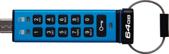 Kingston Technology IronKey Keypad 200 USB flash drive USB Type-C 3.2 Gen 1 (3.1 Gen 1) Blauw van Kingston Technology — afbeelding 3