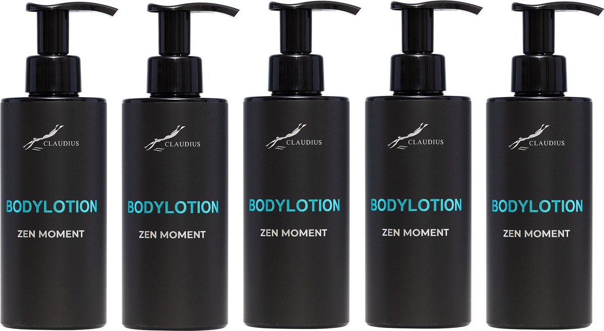 Goedkoopste Bodylotion Zen Moment 300 ml - met pomp - zwarte fles - set van 5 stuks - Voordeelverpakking