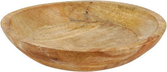 Vilde Fruitschaal, fruitschaal, serveerschaal, schaal, schaal, houten schaal van hout, 19,5 cm, 1 l