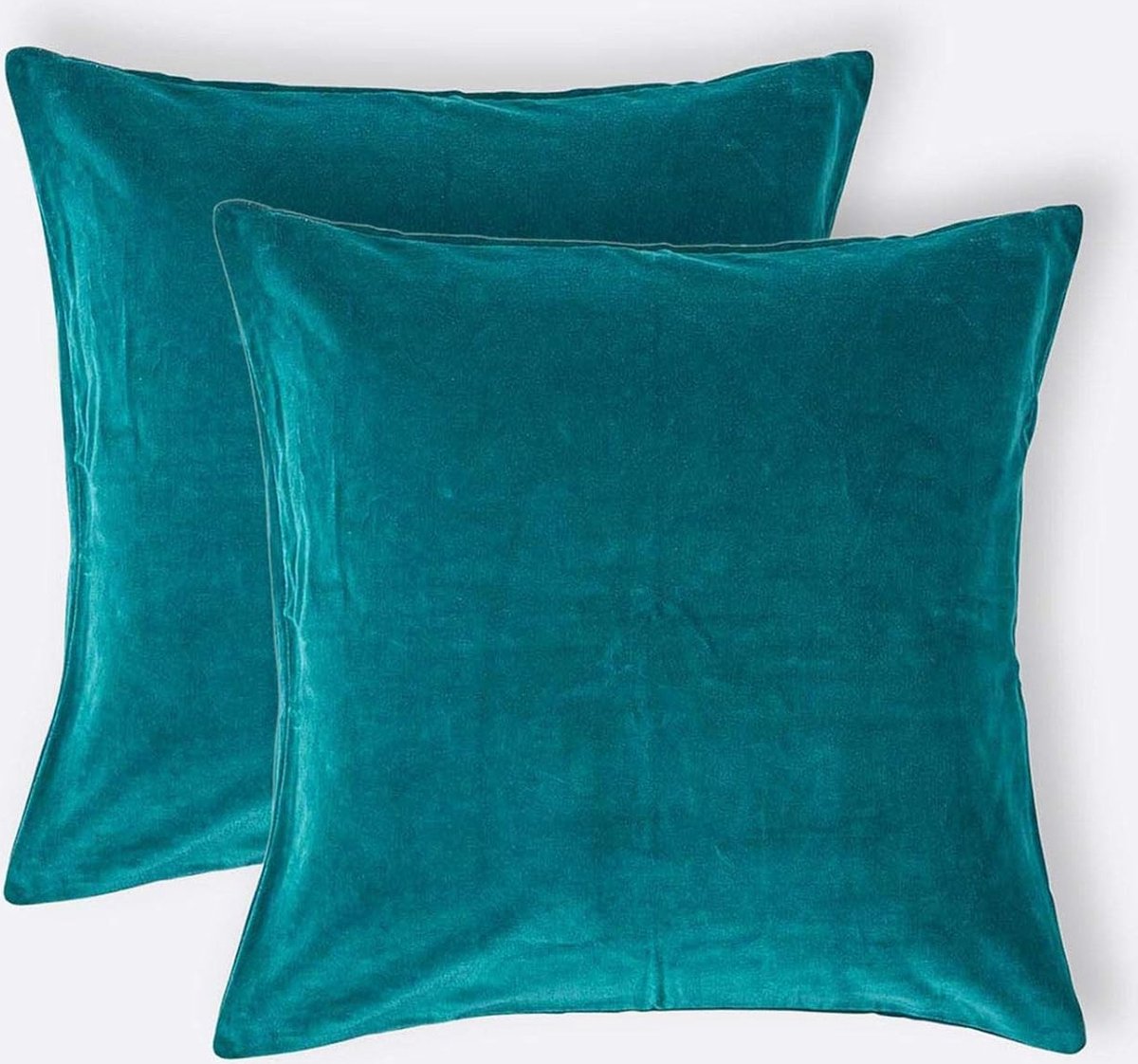 Homescapes fluwelen kussenhoes set van 2 in smaragdgroen, 40 x 40 cm