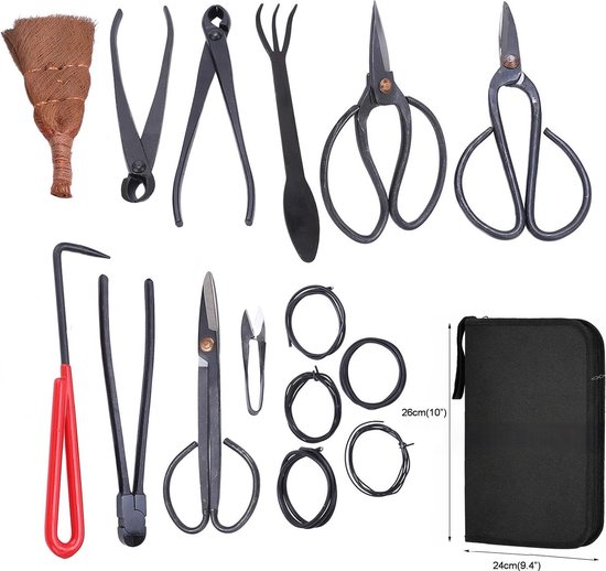 Bonsai gereedschap set (16-delig )- Bonsai gereedschap kit - Bonsai boompje verzorgingskit - Tuingereedschap - Bonsai schaar - Bonsai Concave Takkensnijder - Bladsnijder -Tuinbenodigdheden van Merkloos	 — afbeelding 3