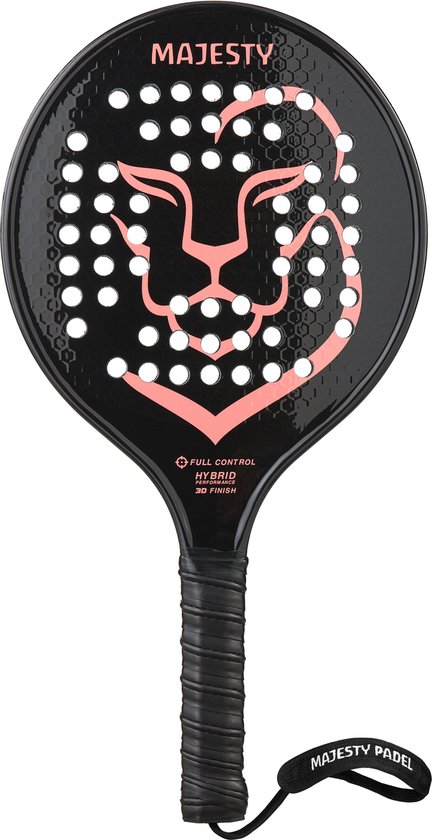 Salmon Padel Racket Majesty Royal Light Salmon Padel Racket Inclusief Polskoord, Ronde vorm ...