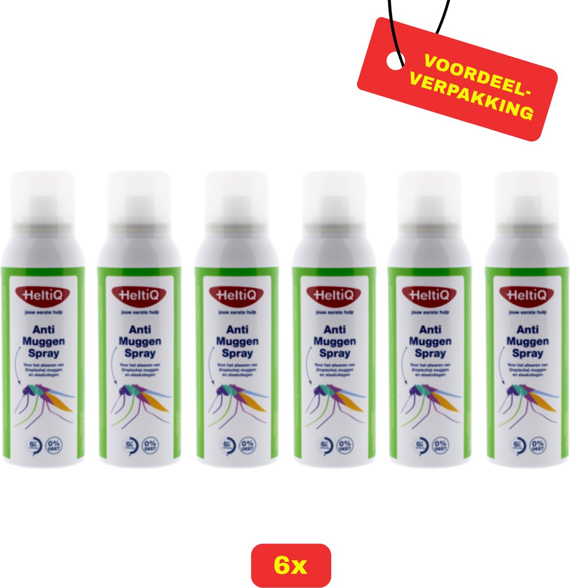Goedkoopste 6X HeltiQ Anti-Muggenspray - 6x 100ml - Voordeelverpakking!
