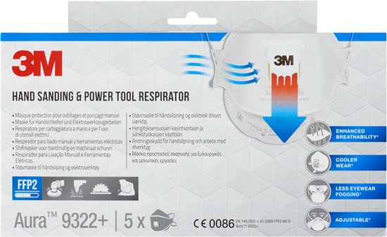 Foto: Stofmasker 3m aura 9322 ffp2 ventiel 5st