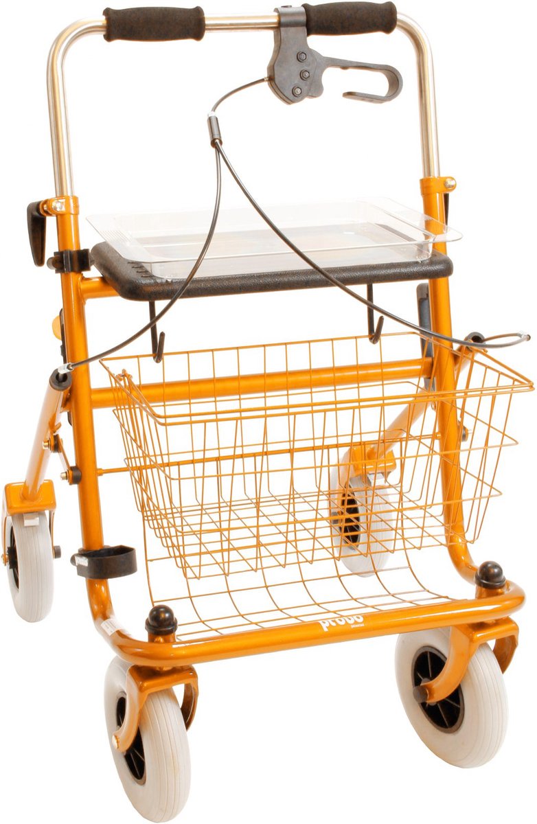 Goedkoopste Premis Provo - Rollator - 2de Generatie - Duwbeugel met eenzijdige rem Links - Metallic Oranje