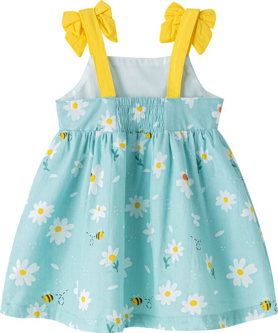 Nouveauté Kids - robe à fleurs et abeilles - bleu - taille 98