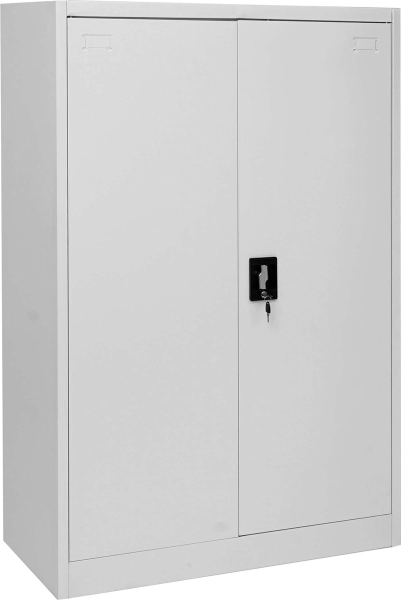 MCW Archiefkast MCW-H17, stalen kast Kantoorkast Kast, 2 deuren afsluitbaar metaal ~ 140x90x40cm grijs