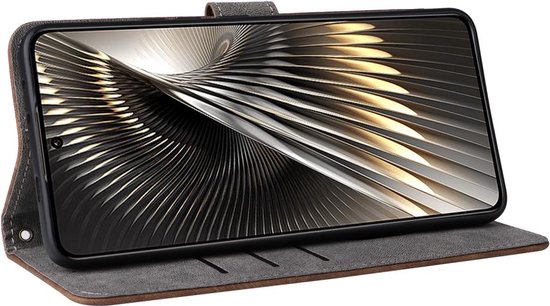 Coverup Book Case avec Cordon - Convient pour Xiaomi Poco F6 Case - Marron
