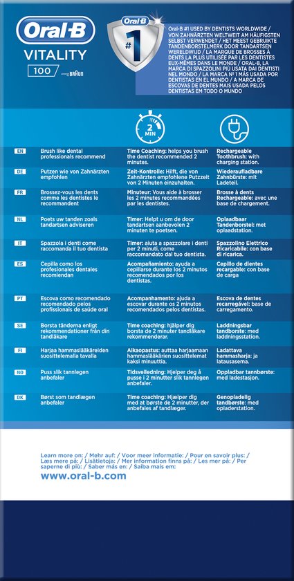 Oral-B Vitality 100 White CrossAction - Elektrische Tandenborstel - Powered By Braun