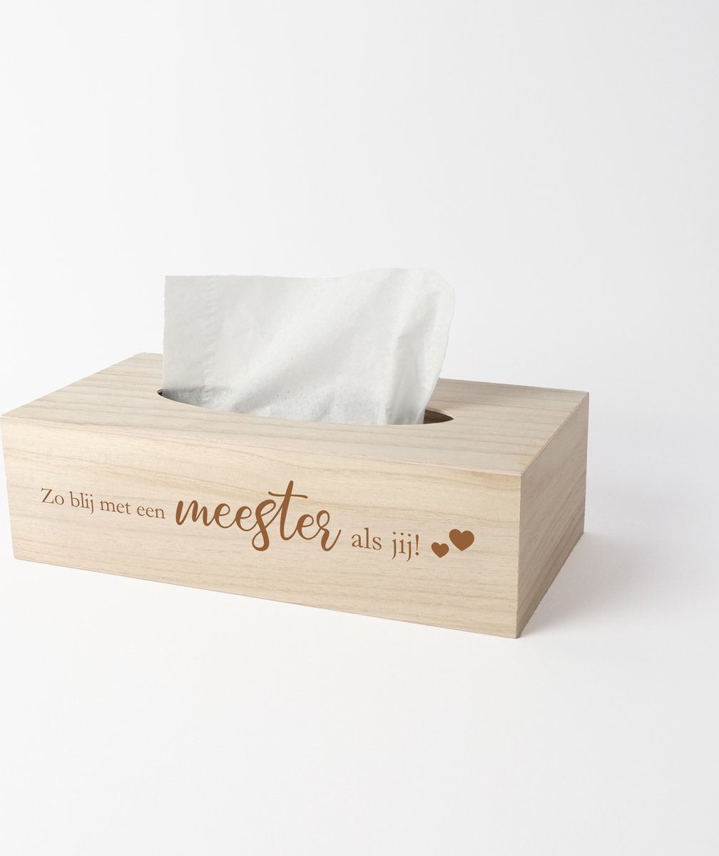 Tissue box - Cadeau meester - Cadeau meester einde schooljaar - Meester bedankt - Blij met een meester als jij - zakdoekendoos - MEESTER
