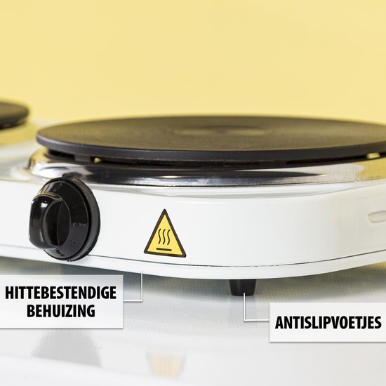 ARDES | Dubbele elektrische kookplaat voor het koken van glaskeramiek 5 vermogensniveaus compatibel met alle keukengerei AR1F402 draagbaar elektrisch campingfornuis