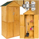 tectake® - Houten tuinkast - Buitenkast met bitumen dak - 80,5 x 60 x 213,5 cm - Gereedschapskast met 2 planken, terraskast, balkonkast, gereedschapshok, tuinmeubel