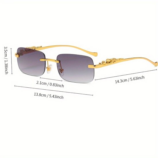 Livano Zonnebril Voor Dames & Heren - Zonnenbrillen - Zonnenbril - Sun Glasses - Sunglasses - Techno Bril - Rave & Festival - Premium Quality - Goud/Transparant van Livano — afbeelding 3