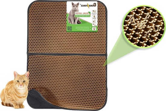 PEIHUODAN Kattenbakmat, dubbellaags, van honingraat, waterdicht