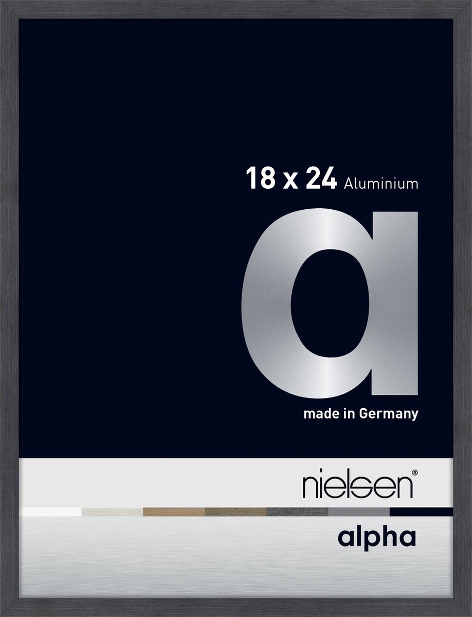 Nielsen Alpha Aluminium Fotolijst Grey 18x24cm Grijs