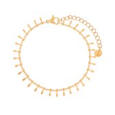 Essentialistics - Armband staafjes overal - Volwassenen - Goudkleur - Stainless steel (verkleurt niet) - Verlengkettinkje