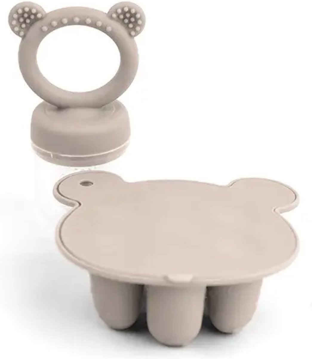 Goedkoopste KimDo - Fruitspeen - Beige - sabbel speen - baby speen - Ijs mal - fruit - bijtring - Fruitspeen - Grote speen - Fruit baby - BPA VRIJ - Speelgoed