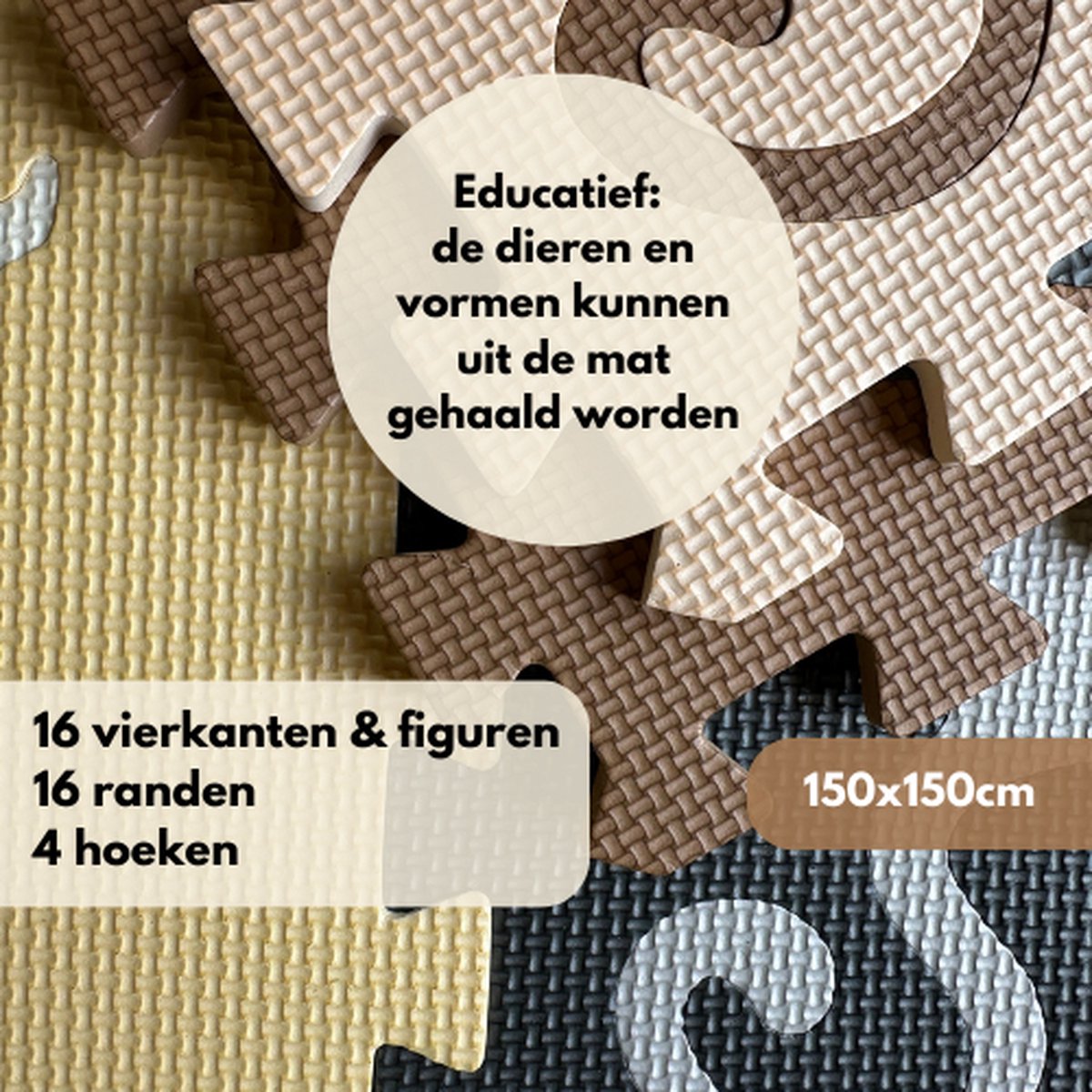 Speelmat – Puzzelmat – Babygym – Speelmat Foam voor Baby en Peuters – Speelkleed – Inclusief Opbergtas – Kinderen vanaf 0 jaar — afbeelding 5