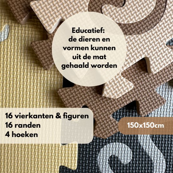 Daster goods Speelmat - Puzzelmat - Babygym - Speelmat Foam voor Baby en Peuters - Speelkleed - Inclusief Opbergtas - Kinderen vanaf 0 jaar van DAS — afbeelding 5