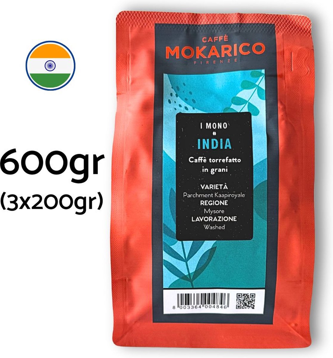 Goedkoopste Mokarico India Single Origin Koffiebonen - Parchment Kaapiroyale - 3 x 200gr