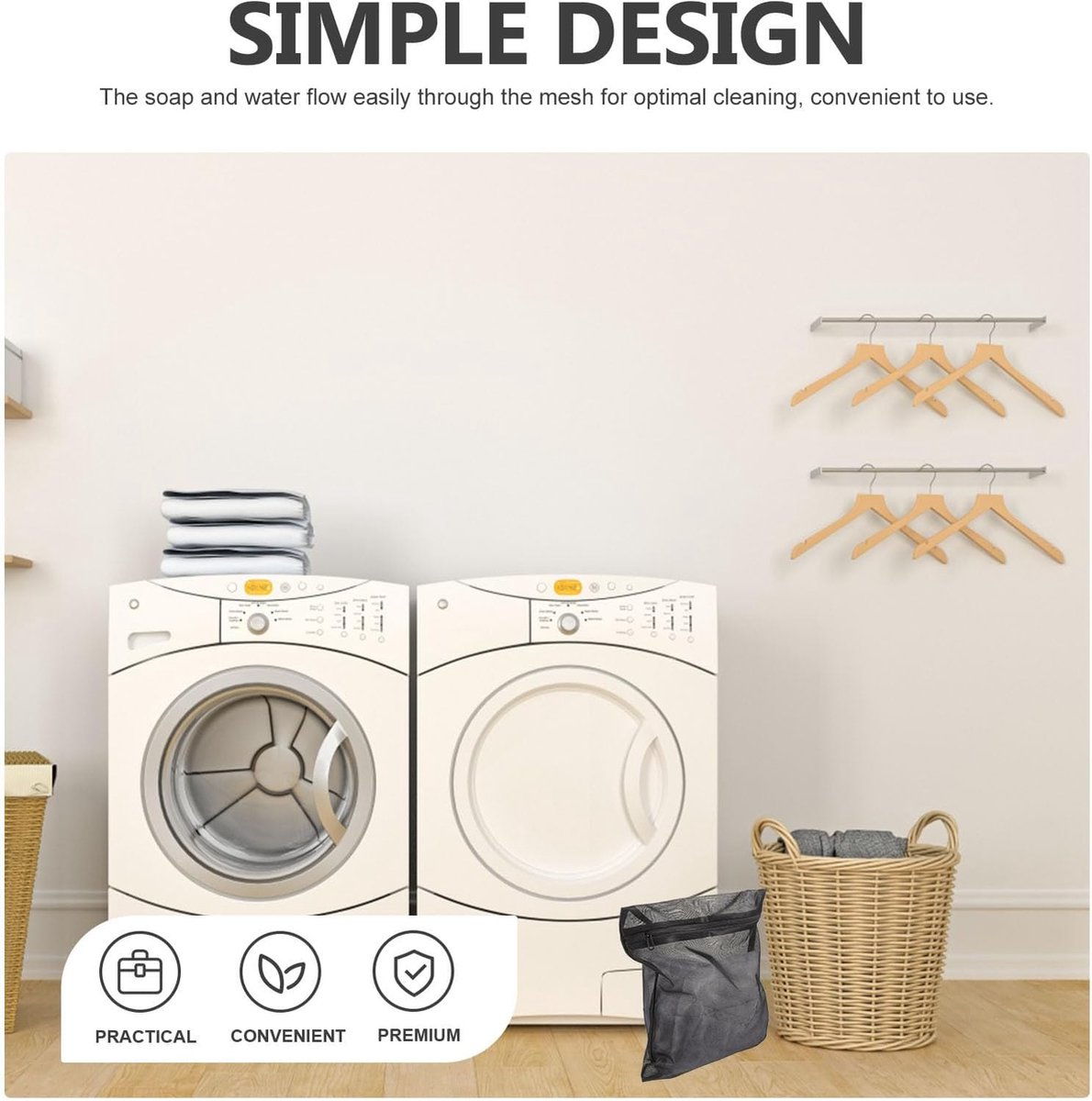 BOTC Waszakken - Wasnetten - Set van 3 - 30x40cm - Bescherm je Wasgoed en Wasmachine - Zwart – foto 4