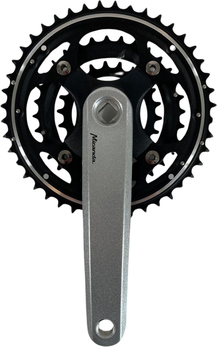 Miranda Crankstel Rechts Zilver/Zwart - 170 mm - 104 mm - 22, 32, 44T - 9 speed