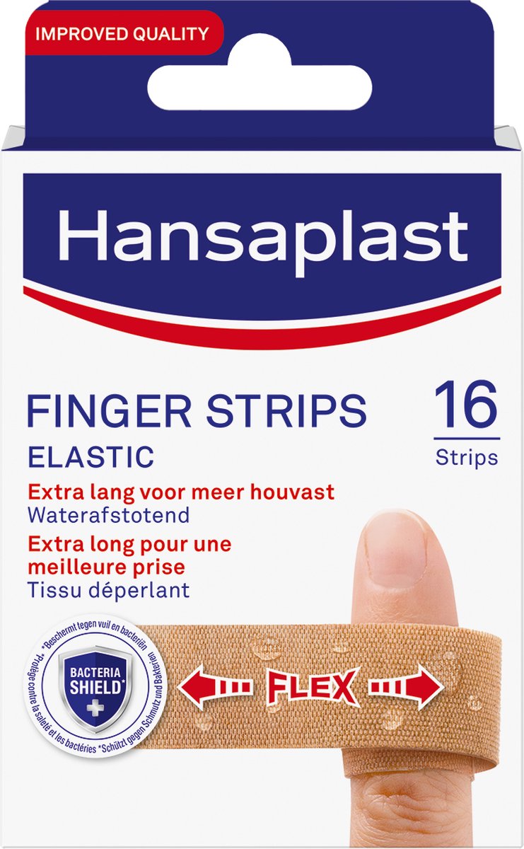 Goedkoopste Hansaplast Elastic Fingerstrips Pleisters - Vinger Pleister - Wondpleisters - Wondverzorging - 16 Stuks