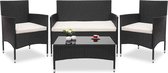 Bol.com MaxxGarden Rattan loungeset Jamaica - Design wicker tuinset - Zwart aanbieding