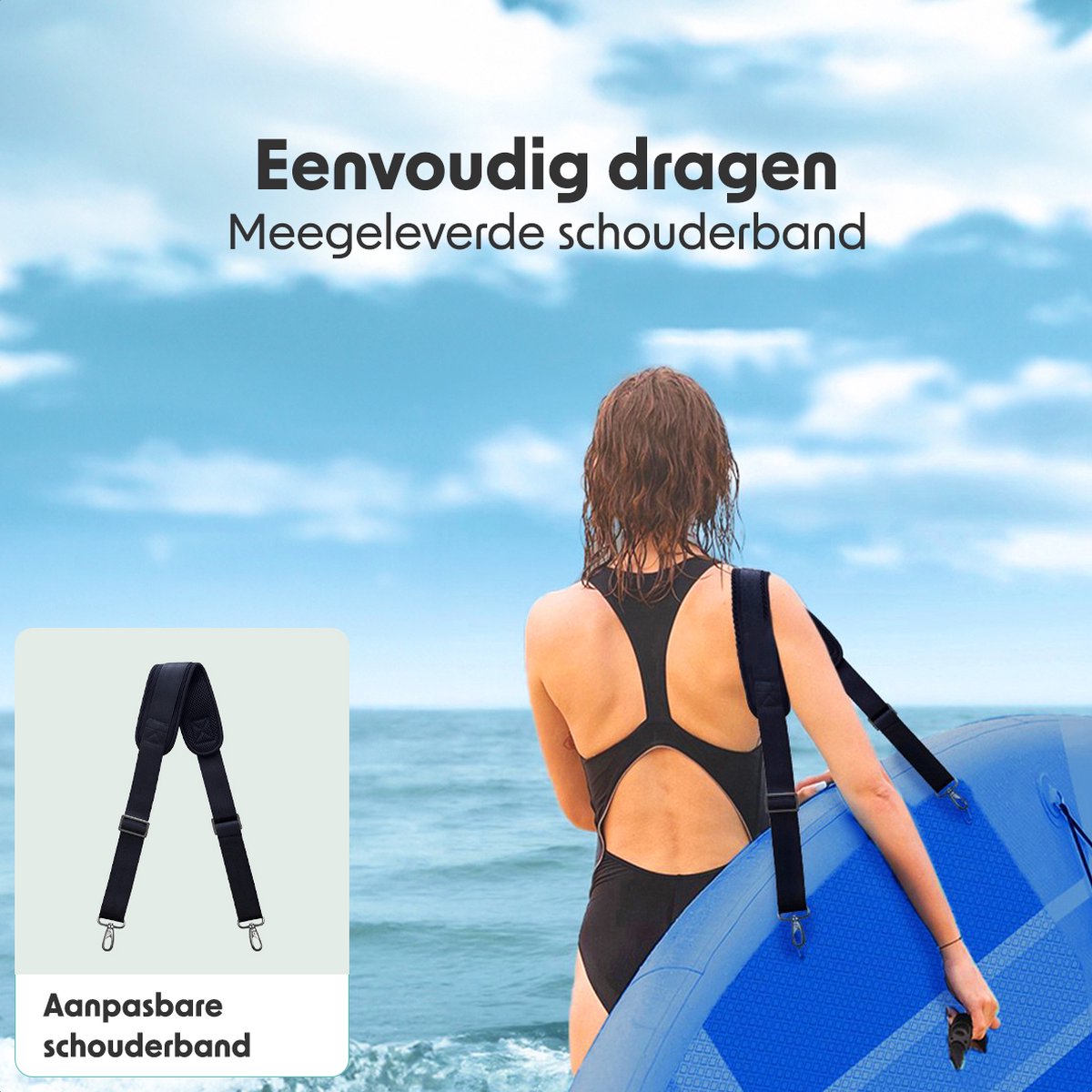 LifeGoods PaddlePro SUP Board - Luxe Set - met Zitje - Opblaasbaar Paddle Board - Max. 150KG - 320x81cm - Blauw – foto 7