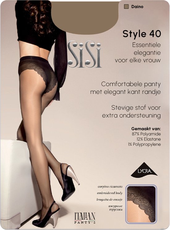 Collants Sisi 40 Deniers - Culotte Slipée Dentelle, Taille 5/XL, Blanc, Neufs Avec étiquettes