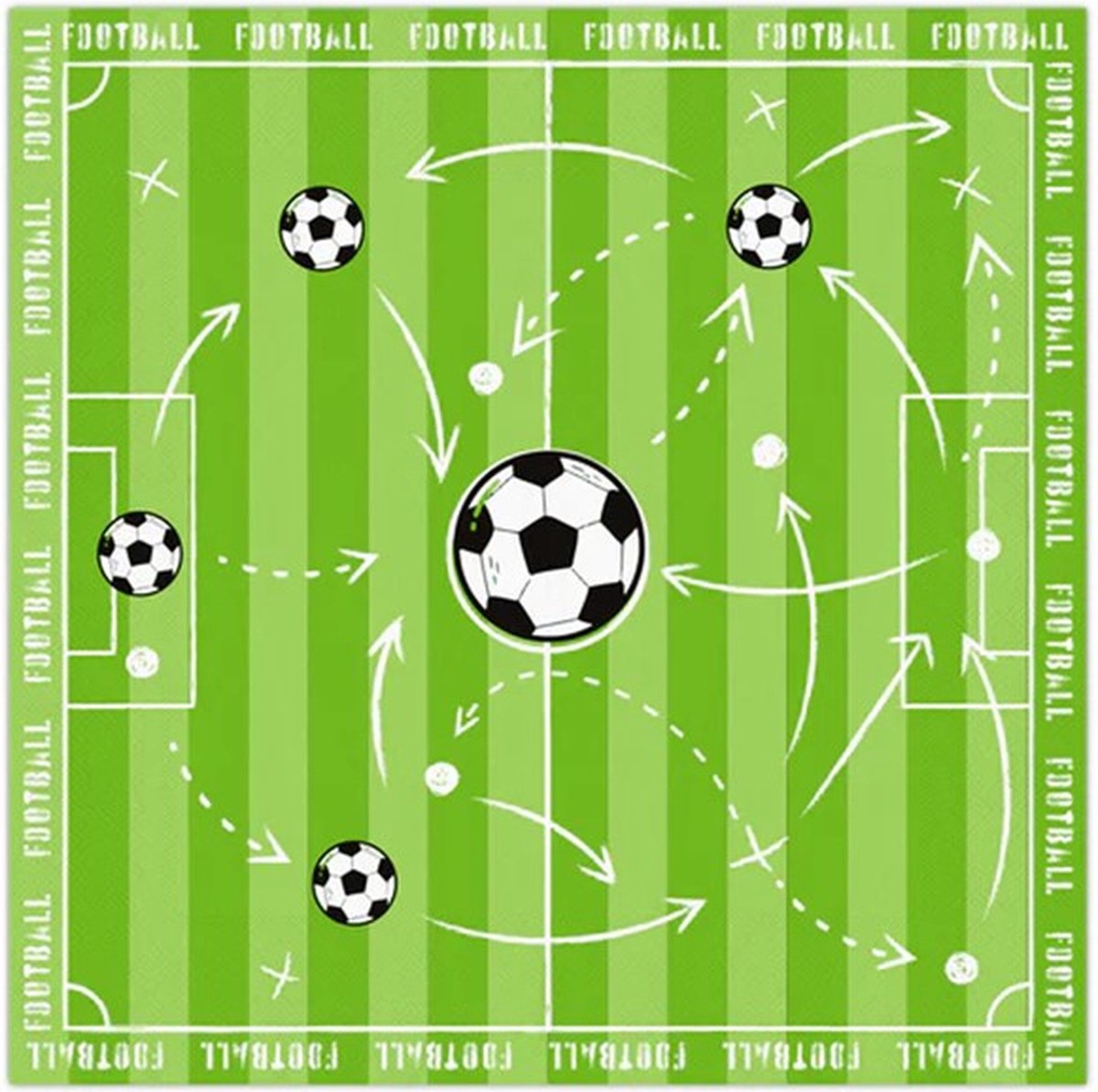 Servetten voetbal 10st - Tafeldecoraties .