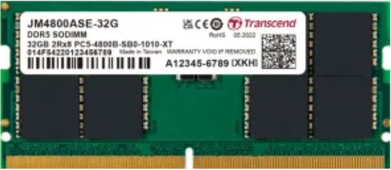 Transcend - JetMemory JM4800ASE-32G - 32GB DDR5 RAM - 4800 MHz | bol