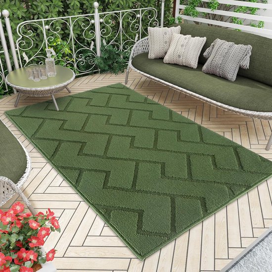 Paillasson intérieur et extérieur lavable, tapis d'entrée, tapis anti-saleté, antidérapant, pour entrée, terrasse, hall, Jardin, intérieur et extérieur (vert, 119 x 180 cm)