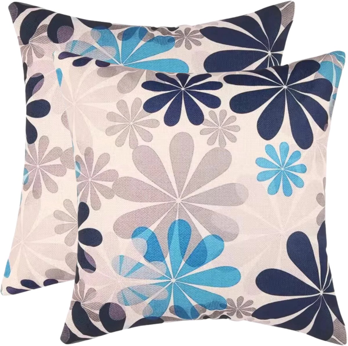 buitenkussen hoes 2stuks 45x45 art bloemen design6