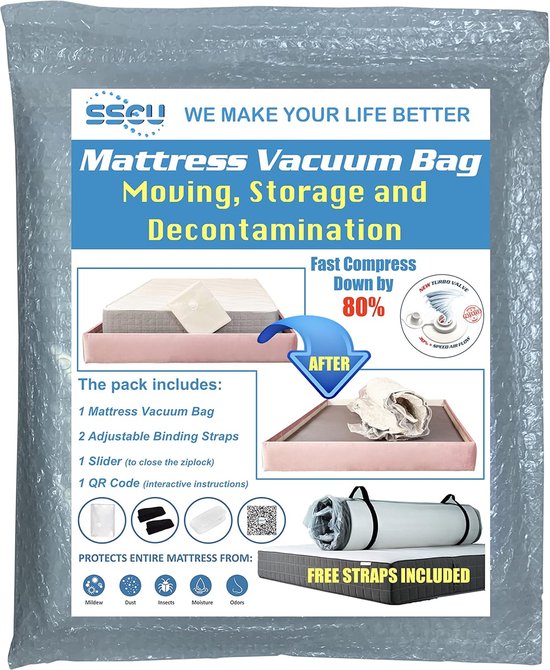 Luvego Vacuümzakken Voor Matrassen 240 X 130 Cm, Met Spanbanden Opbergzak Matras Vacuuemzak Geschikt Matrassen Matrashoes Stofzuigerzakken 1 Stuk 2186732310