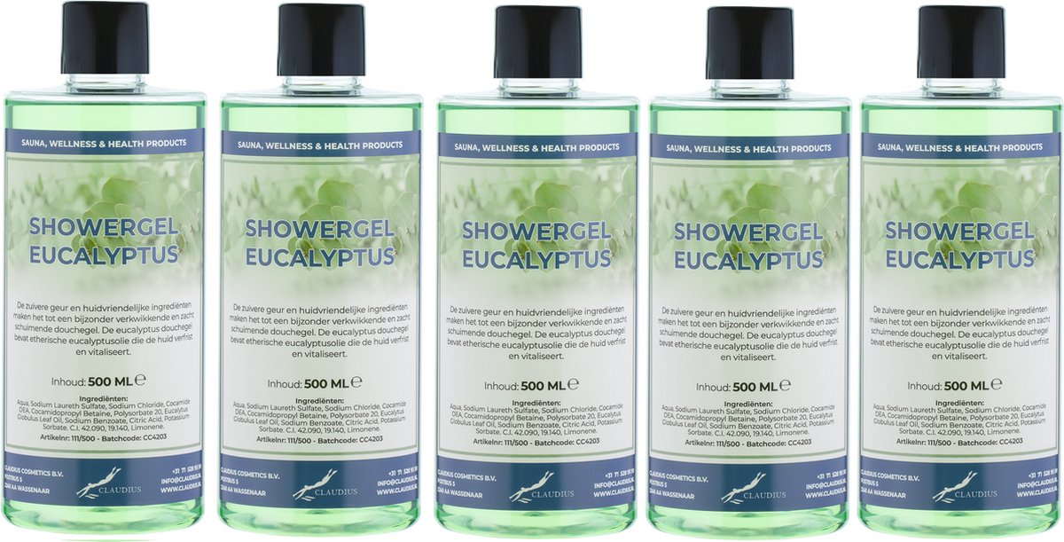 Goedkoopste Douchegel Eucalyptus 500 ml - set van 5 stuks - Showergel