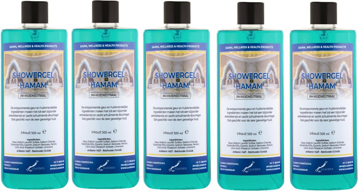 Goedkoopste Douchegel Hamam 500 ml - set van 5 stuks - Showergel