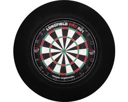 Dartbord Surround Zwart met LED Verlichting – 90 Leds – 3 cm Dik – Voor Optimale Dartbordbescherming en Verlichting – Longfield Darts