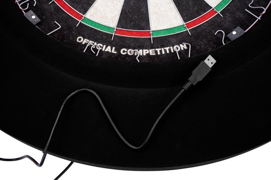LED Dartbord Surround Zwart - Dartbord Verlichting met 90 LEDs - 3 cm Dikke Beschermring - Muurbescherming voor Darten - Longfield van Longfield — afbeelding 2