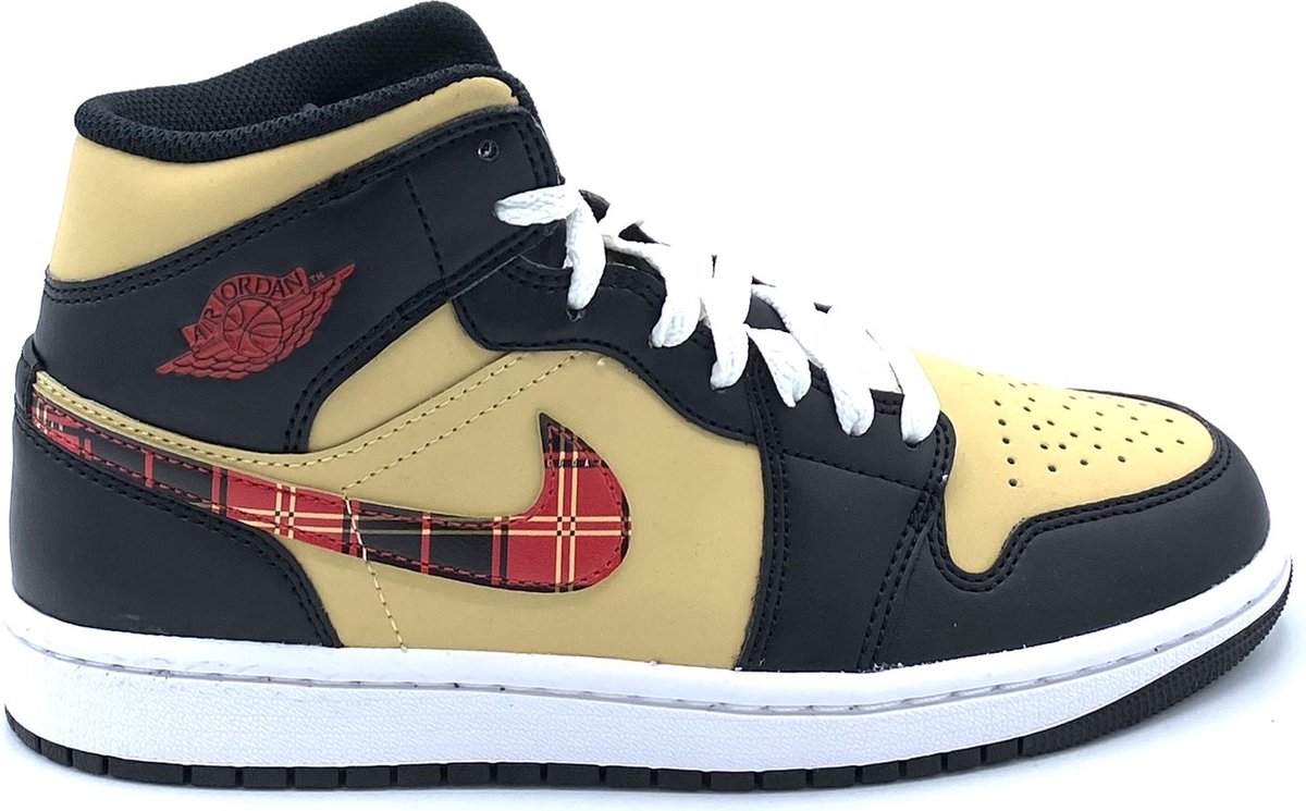 NIKE Nike Air JORDAN 1 MID SE ‘TARTAN SWOOSH’ Sneakers Unisex Zwart
