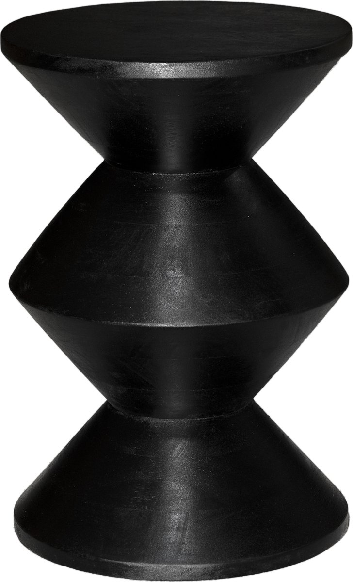 BLenS Furniture-Bijzettafel-Zandvoort-Zwart-Rond-Mangohout